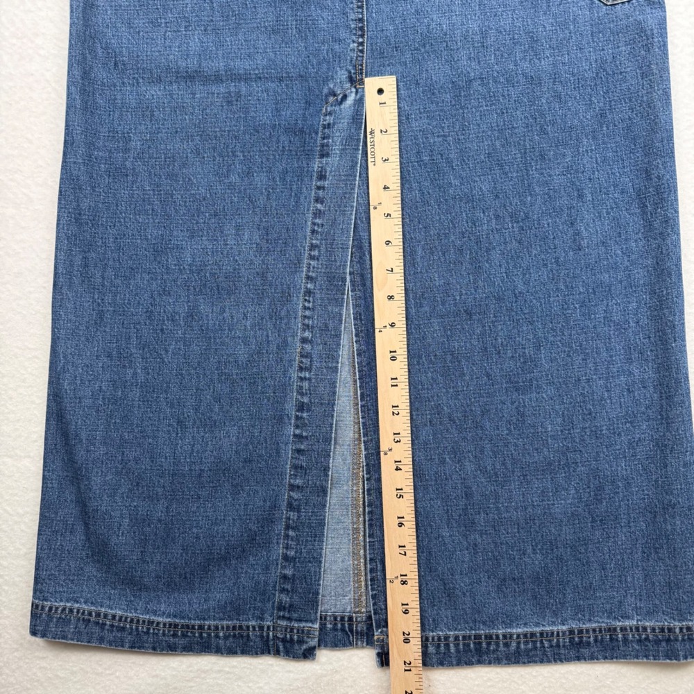 Vintage St Johns Bay Denim Maxi Skirt 100% Cotton Y2K Carpenter Western 10T - Picture 7 of 8